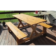 INFINITE CEDAR EZ-Access Cedar Picnic Table, Wood Picnic72